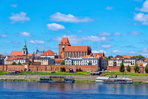 The old town of Torun on the banks of the Vistula. The historic old town is a UNESCO World Heritage
