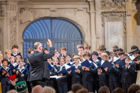 The Dresden Striezelmarkt is a Christmas market in Dresden. The opening service takes place in