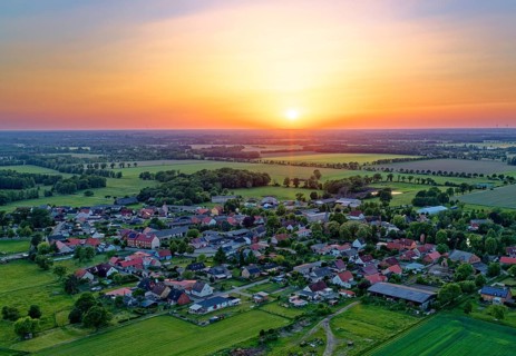 Evening over the countryside near Dannefeld in the UNESCO Biosphere Reserve Drömling Saxony-Anhalt