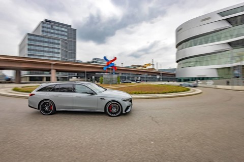 Headquarters of Mercedes-Benz Group AG in Untertürkheim. Roundabout in front of the company