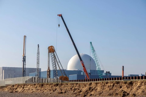 Preparatory construction work, Sizewell C nuclear power station, Sizewell, Suffolk, England, UK -