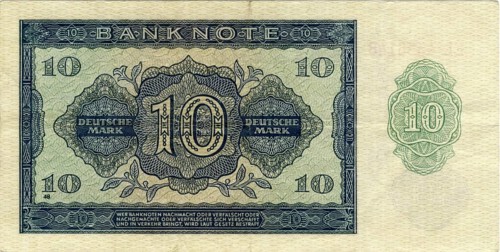 Banknote, Banknote, 10 Deutsche Mark, 1948, Germany, Reproduction of a historical banknote