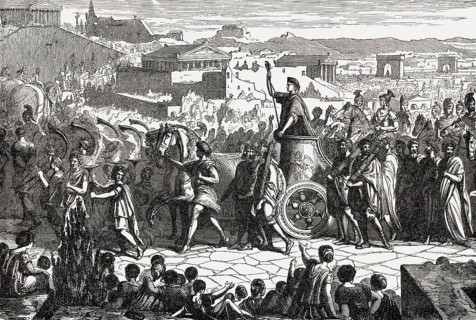 The triumphal parade of Publius Cornelius Scipio Africanus, 236–183 BC, Roman general