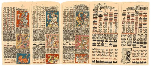 Codex Dresdensis, Mayan manuscript, 13th century, facsimile, digitally restored