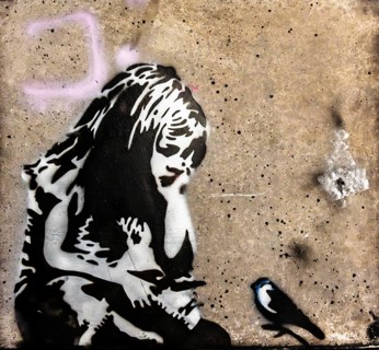 Banksy - Girl and Bird, Exhibition The World of Banksy
