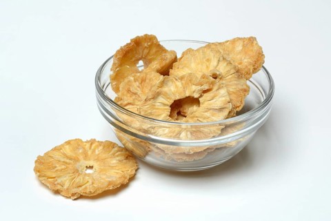 Dried pineapple slices in peel, dried fruit