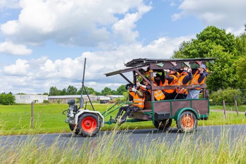 Ascension Day. Groups of men are on the road around Moritzburg, Moritzburg, Saxony, Germany,