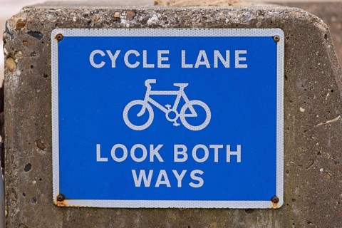 Sign, cycle path, Walton-on-the-Naze, England, Great Britain