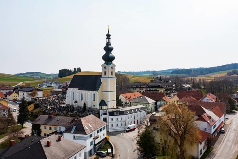Drone photography, location photography, Waldzell, Innviertel Upper Austria, Austria