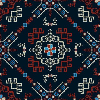 Traditional Latvian embroidery seamless pattern, vector illustration
