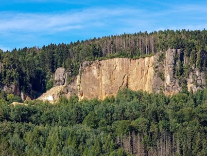 High rock formation in the Heuscheuergebirge National Park. The Heuscheuergebirge National Park,