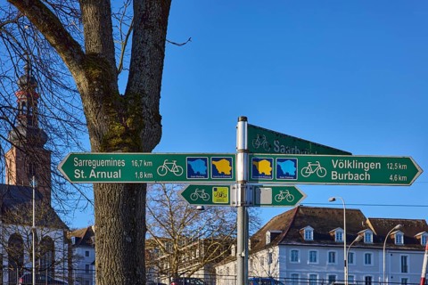 Signposts, cycle routes, Saar Cycle Route, Saarland Cycle Route, VeloRoute SaarLorLux, general