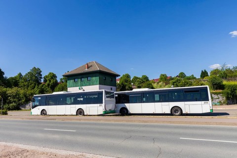 VGM bus service in Lommatzsch, Lommatzsch, Saxony, Germany