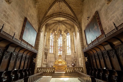 Villefranche de Rouergue. City of Art and History. The Chartreuse Saint Sauveur. The stalls and the