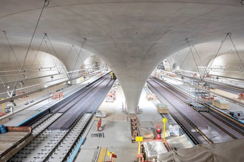 Stuttgart Station 21 Tunnel Construction site new main station platform in Stuttgart, Germany