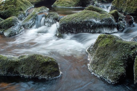 Germany, Pöhl, Saxony, Triebtal, stream, ice, flowing water, ice, landscape, snow, Vogtland, winter
