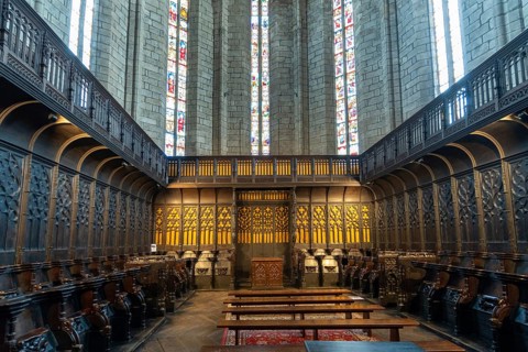 Villefranche de Rouergue. City of Art and History. Stalls of Collegiale Notre Dame, Aveyron.