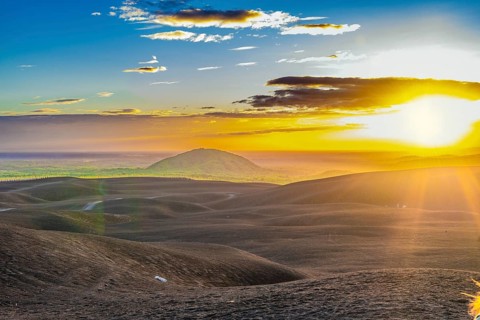 Sunset at Cerro Negro, Nicaragua. Landscape of a beautiful sunset amidst the mountains