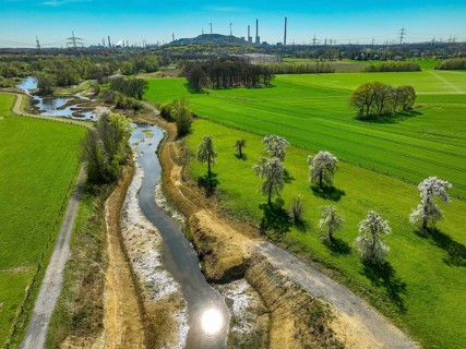 Dorsten, North Rhine-Westphalia, Germany - Renaturalised Rapphofs (also Rapphoffs) Mühlenbach,
