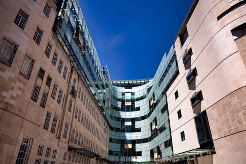 Main entrance, Broadcasting House, BBC, British Broadcasting Corporation, City of London, Langham