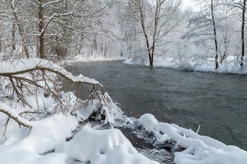 Germany, Greiz, Mildenfurth, Thuringia, Weidatal, Wünschendorf, ice, flowing water, river, ice,