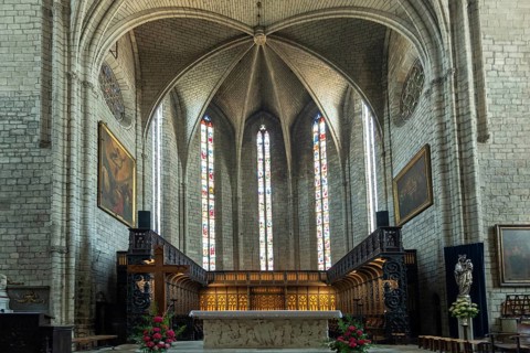 Villefranche de Rouergue. City of Art and History. The chancel of collegiale Notre Dame. Aveyron.