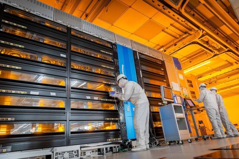 Clean room of Infineon Technologies AG's new Smart Power Fab in Dresden on June 10. The Smart Power