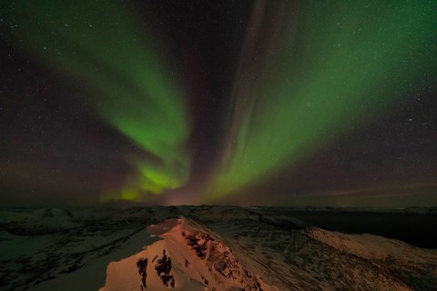 Northern Lights (Aurora borealis), Söröya, Finnmark, Norway, December 2018