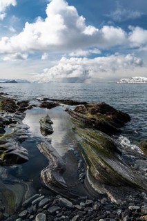 Rocky coast, Söröya, Barents Sea, Finnmark, Norway, May 2019