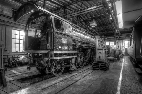 Repair of a freight locomotive, 41 364, built 1937-1941, Deutsche Reichsbahn-Gesellschaft,