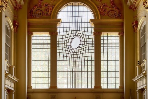 Interior view of the new East Window, east window, designed by Shirazeh Houshiary, St