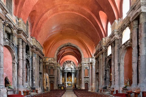 St. Dominic Church interior, Central nave, Lisbon, Portugal