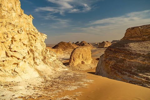Landscape in the White Desert in the Egyptian part of the Libyan Desert, Egypt