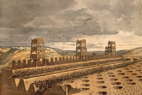 Battle of Alesia in 52 BC, in which Julius Caesar besieged the troops of Vercingetorix, the Roman