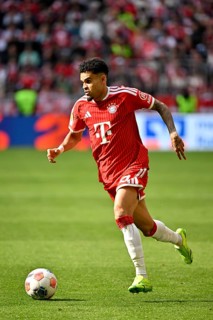 Luis Diaz FC Bayern Munich FCB (14) Action on the ball Football Bundesliga, Allianz Arena, Munich,