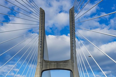 Cable-stayed Vasco da Gama Bridge, Lisbon, Portugal