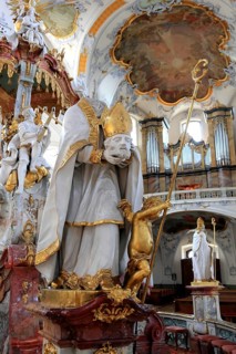 Saint Dionysius in the interior of the Vierzehnheiligen Basilica, Bad Staffelstein, Lichtenfels