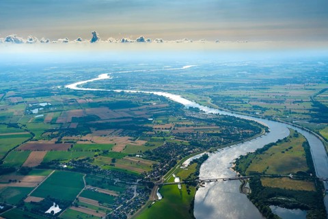 Elbe, river, river course, water, landscape, sea wind, weather, Schleswig-Holstein, bridge, Lower