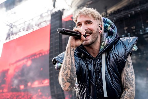 Nico Sallach from Electric Callboy live at Rock im Park on Zeppelin Field in Nuremberg on 05.06