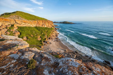 Beach, coast and sea at Robberg Nature Reserve, Plettenberg Bay, South Africa