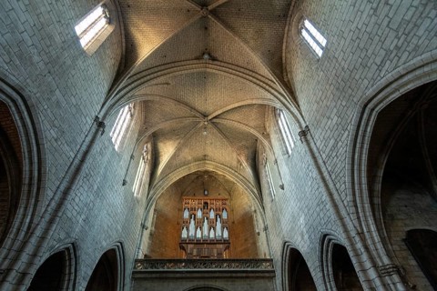 Villefranche de Rouergue. City of Art and History. Organ of collegiale Notre Dame. Aveyron.