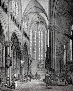 Interior view of the Notre-Dame de Bonsecours Basilica, Église de Bon-Secours. It is located in the
