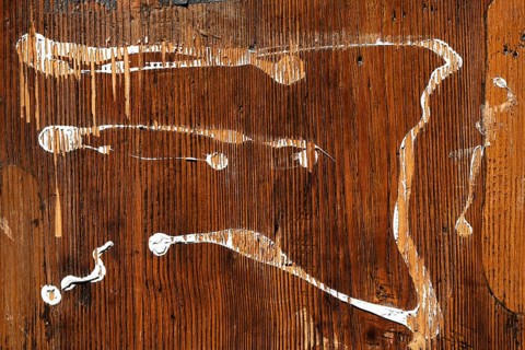 White paint on painted wooden wall, Florence, Tuscany, Italy