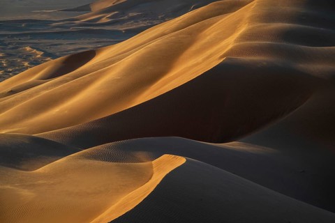 Sand dunes in the Rhub al Khali desert, empty quarter, largest sandy desert in the world, Oman