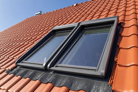 Roof windows on a new single-family house