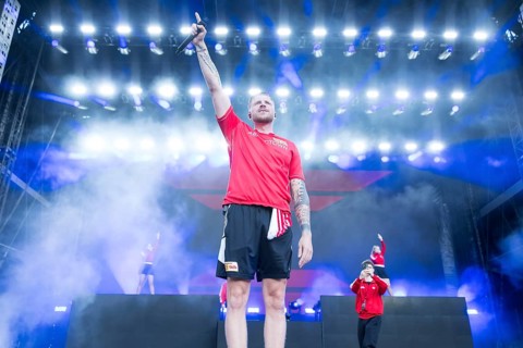 Finch (real name: Nils Wehowsky) live on the Finchis Heimspiel Tour at the Stadion an der alten