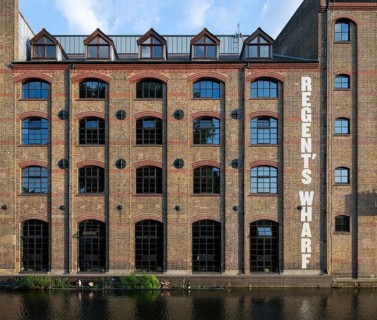 Regent's Wharf office and commercial campus in former Victorian warehouse, brick building, Camden