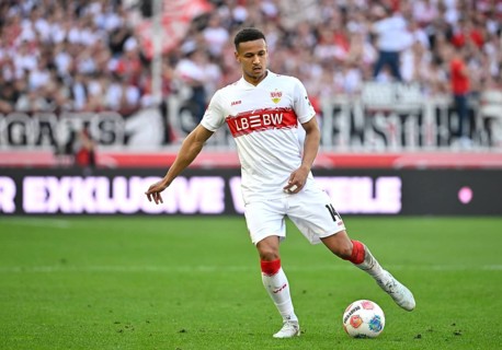 Luca Jaquez VfB Stuttgart (14) Action on the ball Football Bundesliga, MHPArena, MHP Arena
