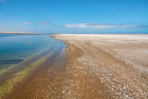 Sandwich Harbour Lagoon Beach, Impressive Desert Landscape, Namib Naukluft Park, Namib Desert,