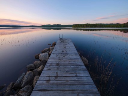 Calm wind at Lake Baksjön, Vilhelmina, Sweden